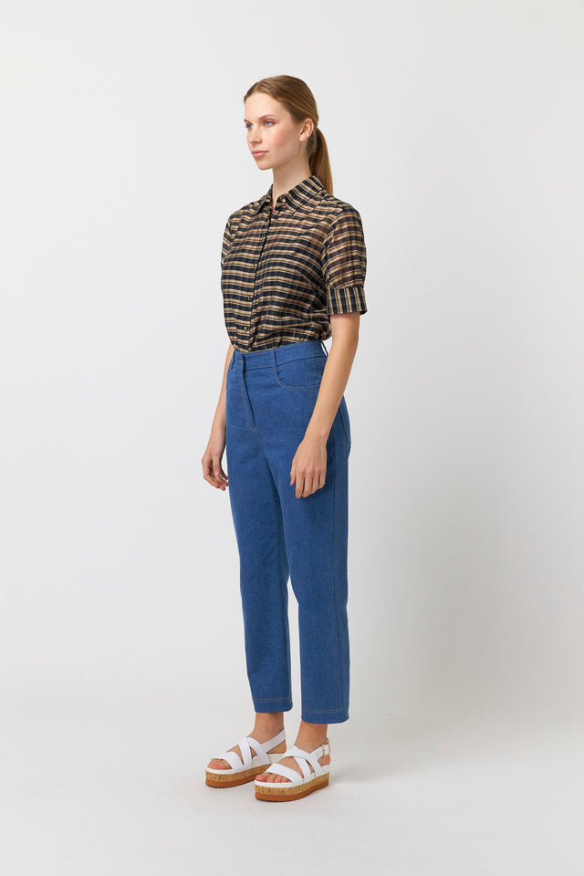 Denim cropped trouser