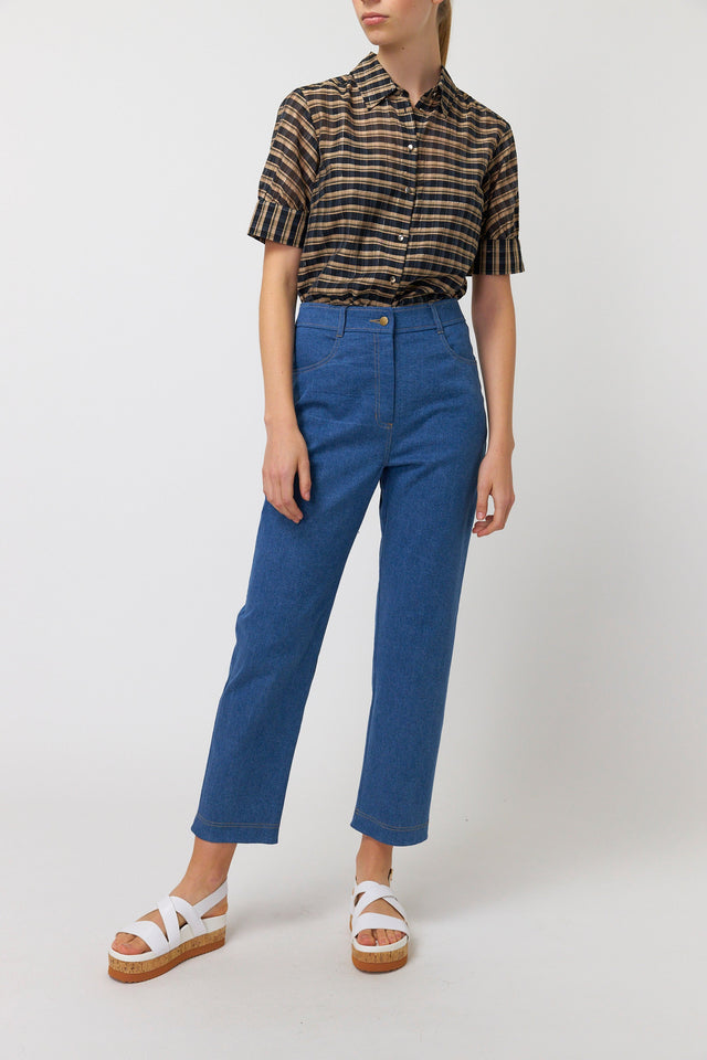 Denim cropped trouser