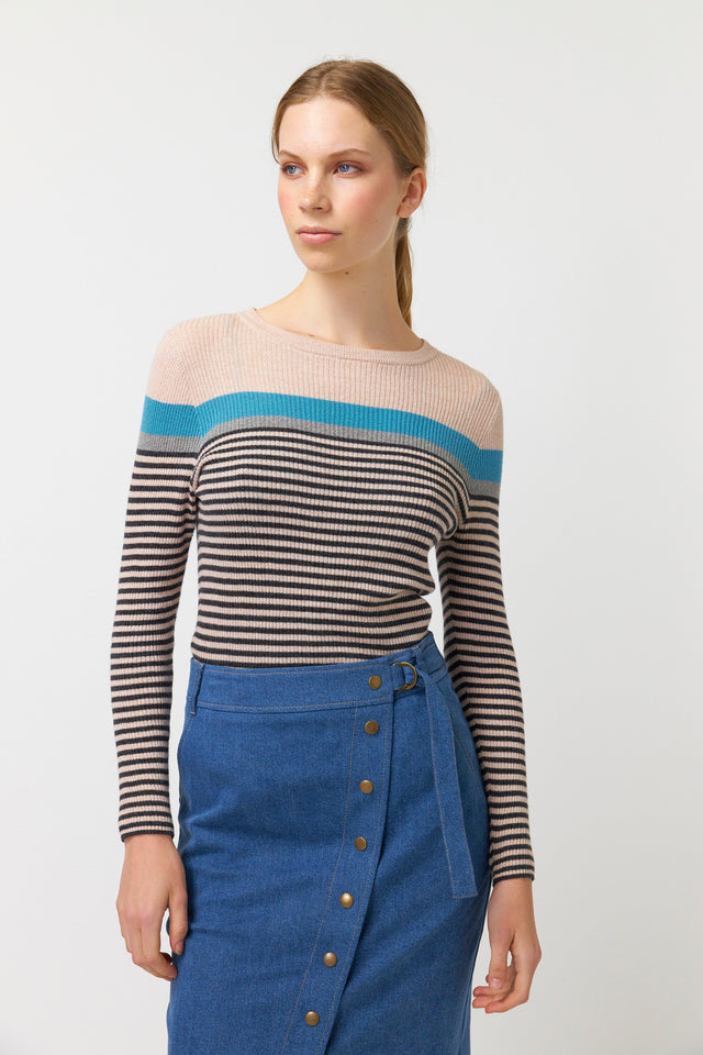 Marley stripe skinny rib