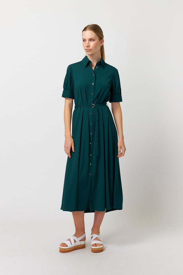 Jacquard shirt dress