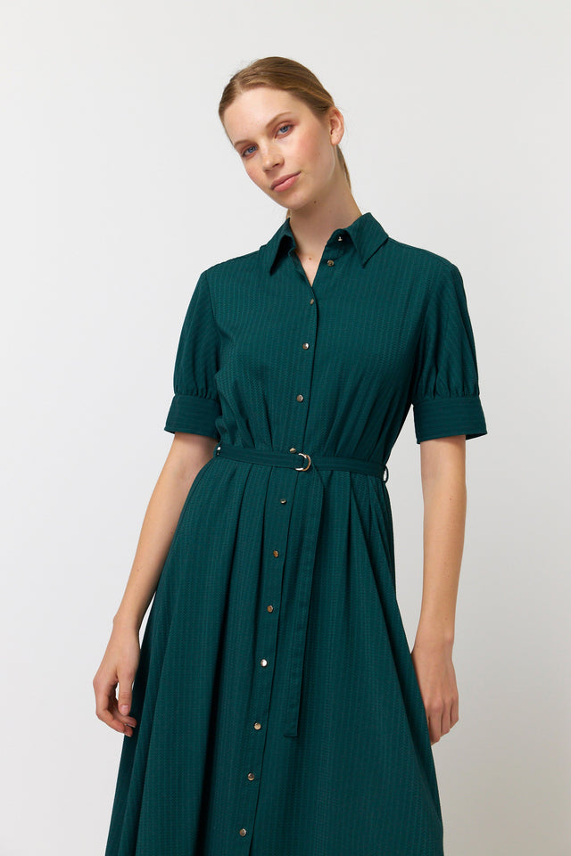 Jacquard shirt dress