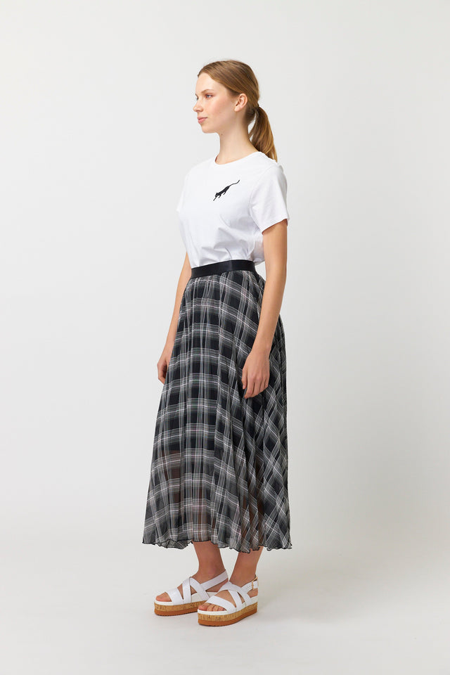 Sheer plaid skirt