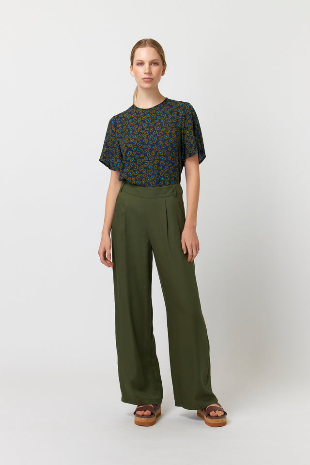 Utility wide leg trouser