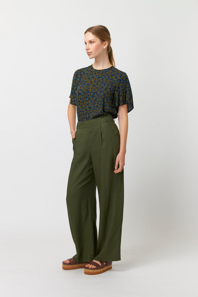 Utility wide leg trouser