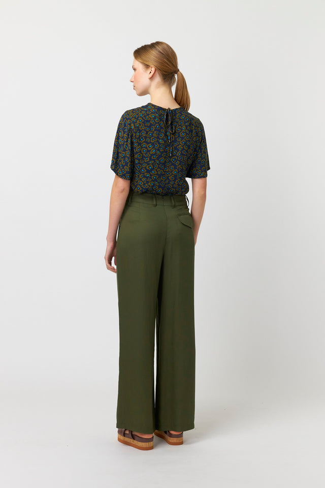 Utility wide leg trouser